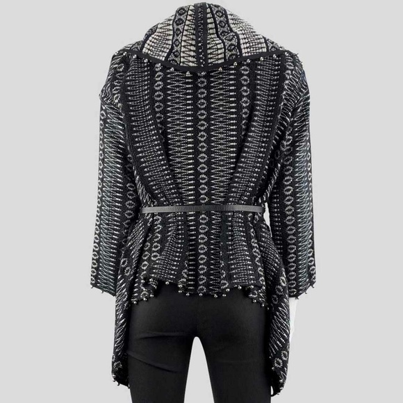 Marc Jacobs Black and White Knit Open-Front Cape - Picture 4 of 6